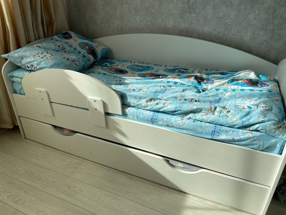 Фотография покупателя товара Кровать-тахта детская, спальное место 1600 × 700 мм, цвет белый - Фото 5