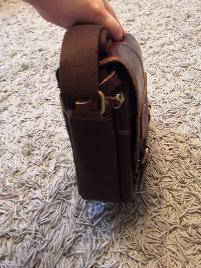Фотография покупателя товара Планшет мужской, отдел на клапане, 2 наружных кармана, длинный ремень, цвет коричневый - Фото 3