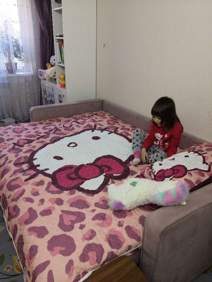 Фотография покупателя товара Покрывало Hello Kitty цвет розовый 160х200 см, поплин - Фото 1