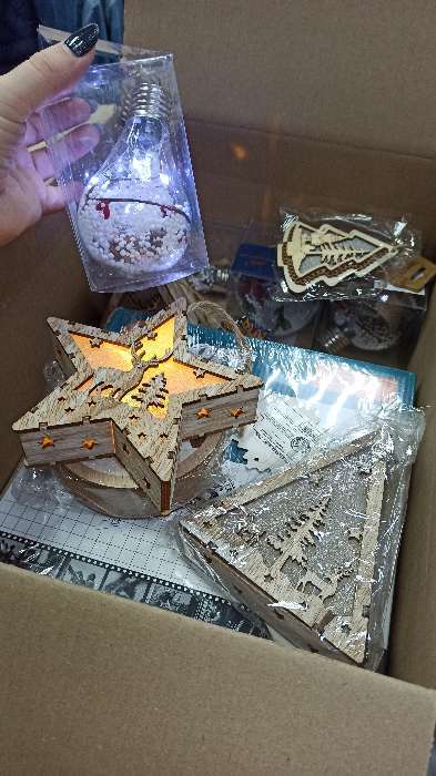Фотография покупателя товара Ёлочный шар «Шишки», 5 LED, от батареек, свечение белое - Фото 14