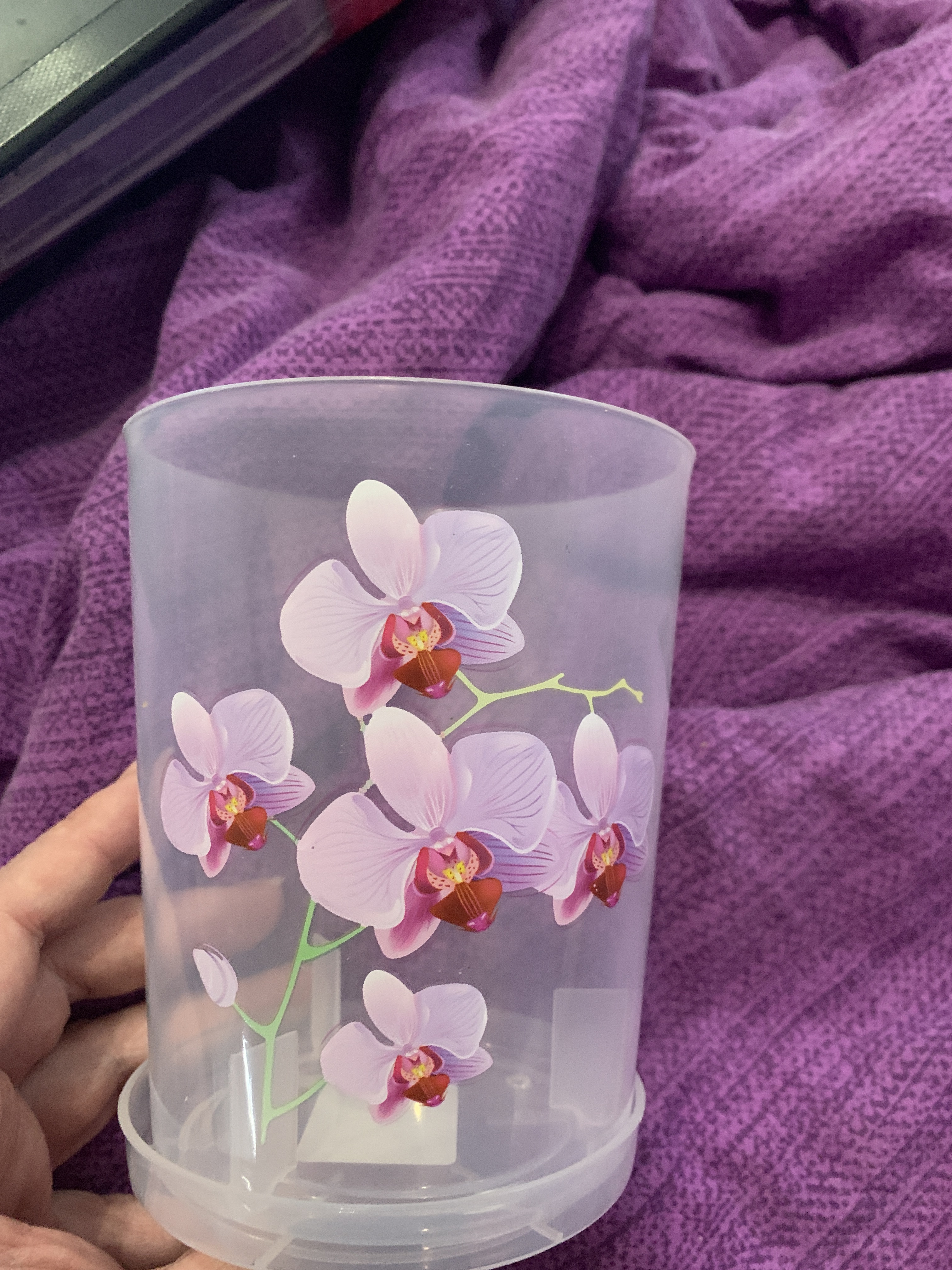 Фотография покупателя товара Горшок для орхидей с поддоном, 700 мл, цвет МИКС - Фото 2