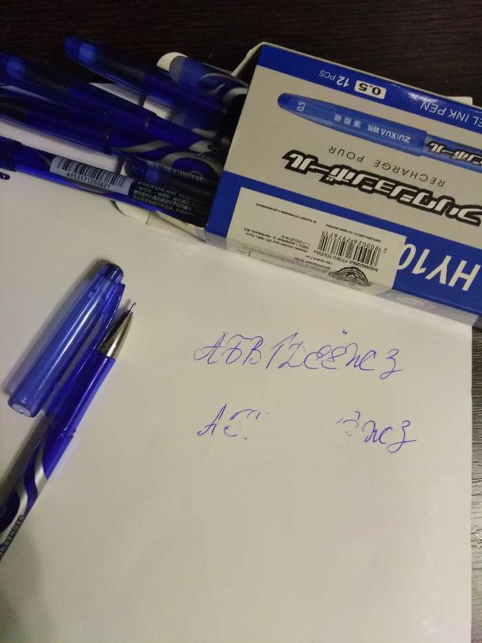 Фотография покупателя товара Ручка гелевая со стираемыми чернилами 0,5 мм, стержень синий, корпус синий тонированный