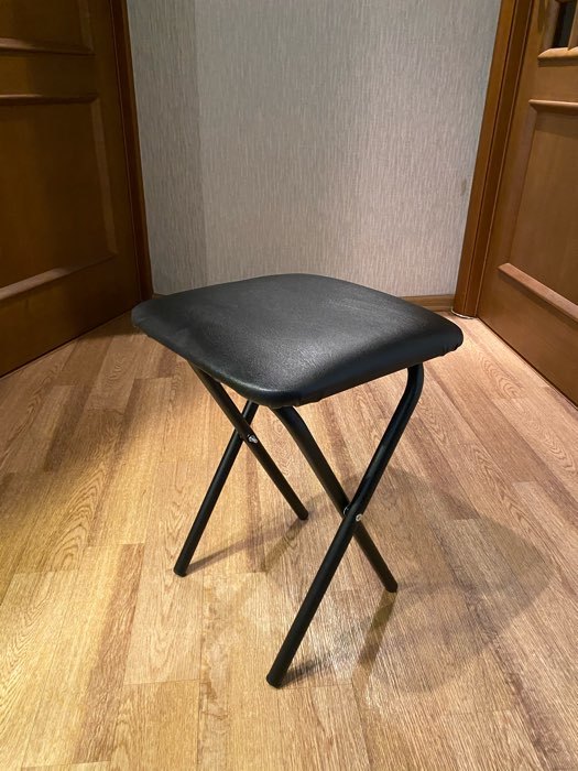 Фотография покупателя товара Табурет складной, экокожа черная/черный - Фото 8