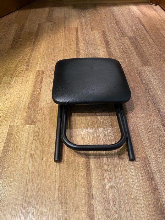 Фотография покупателя товара Табурет складной, экокожа черная/черный - Фото 4