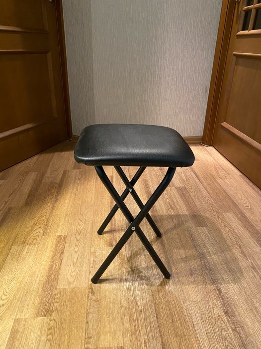 Фотография покупателя товара Табурет складной, экокожа черная/черный - Фото 5