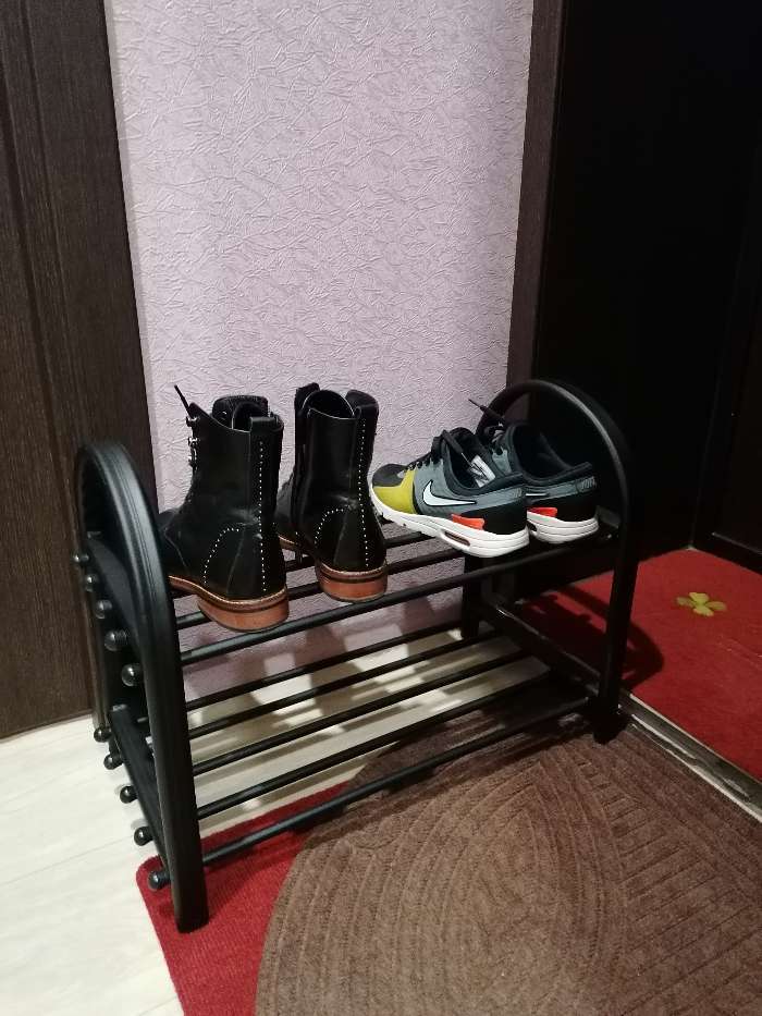 Фотография покупателя товара Подставка для обуви «Эстель», 2 яруса 56×27×44 см, цвет чёрный - Фото 1