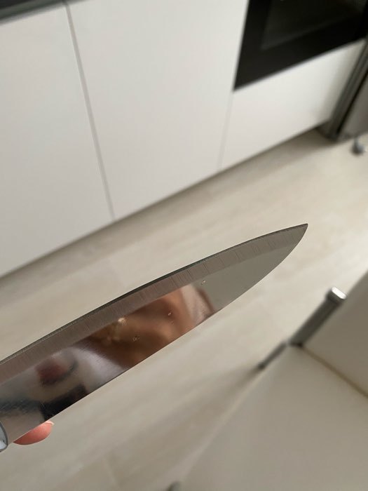 Фотография покупателя товара Нож кухонный Доляна «Инканто», лезвие 12 см, цвет белый - Фото 3