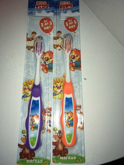 Фотография покупателя товара Детская зубная щётка D.I.E.S экстра мягкая, 3-5 лет, 1 шт.