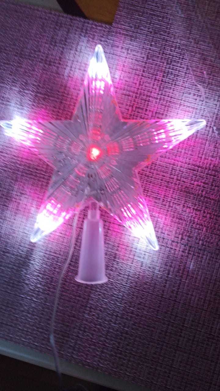 Фотография покупателя товара Светодиодная верхушка на ёлку «Звезда белая» 18 см, 20 LED, провод 2 метра, 220 В, свечение мульти - Фото 18