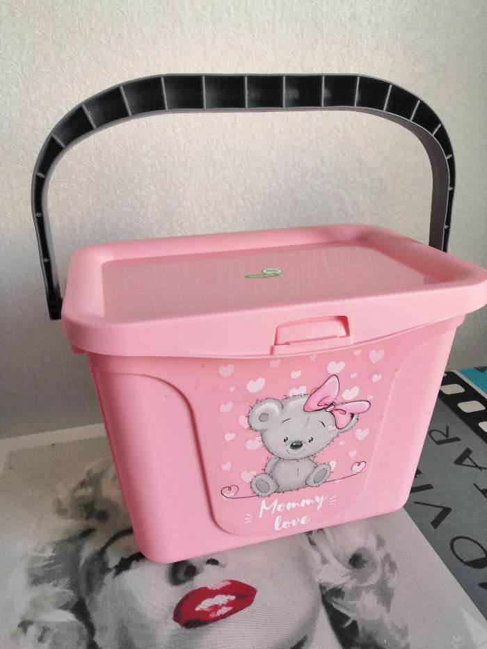 Фотография покупателя товара Контейнер для игрушек Mommy love, 6 л, цвет нежно-розовый