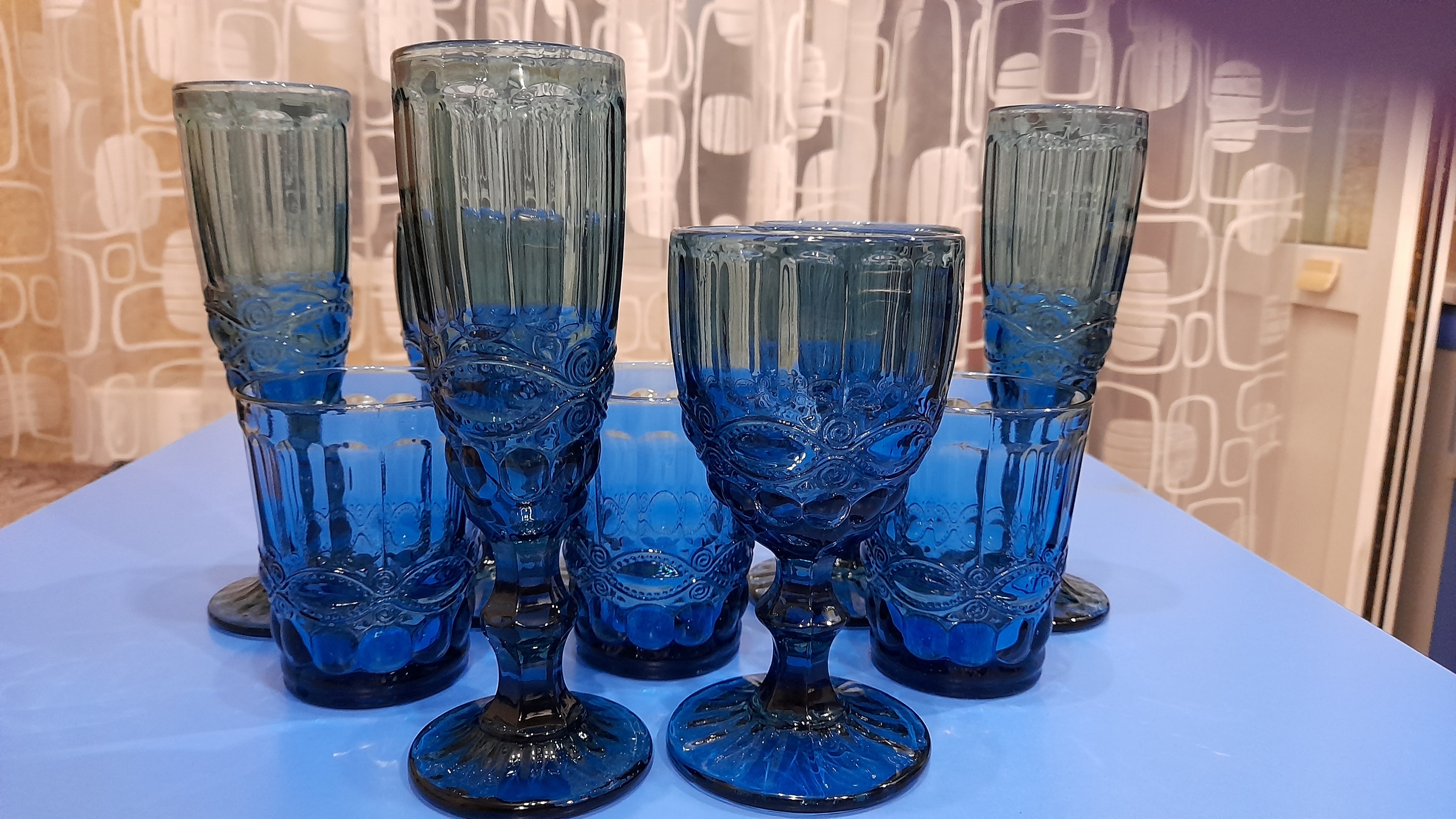 Фотография покупателя товара Бокал стеклянный Magistro «Ла-Манш», 250 мл, 8×15,5 см, цвет синий