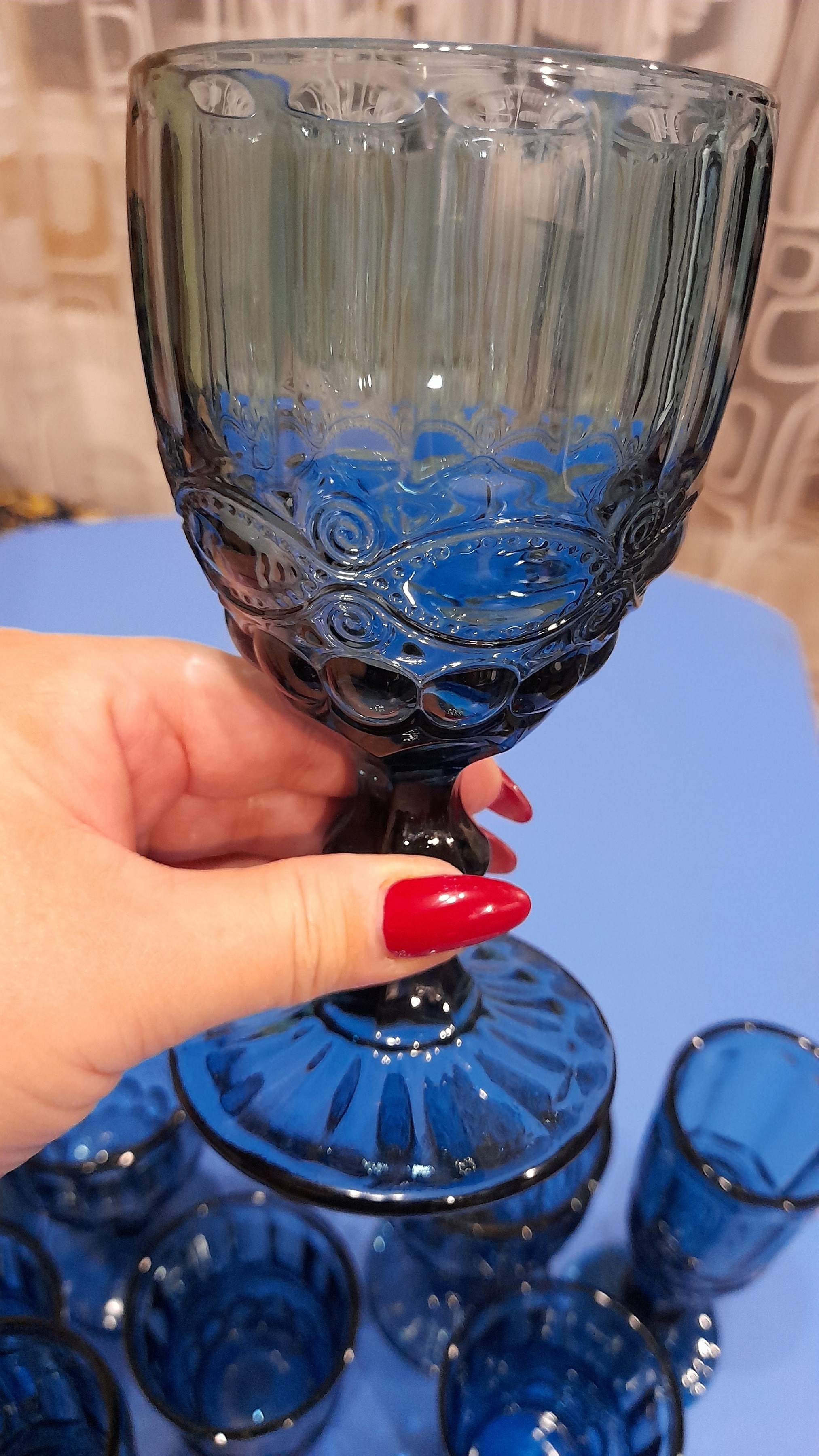 Фотография покупателя товара Бокал из стекла Magistro «Ла-Манш», 250 мл, 8×15,5 см, цвет синий - Фото 22