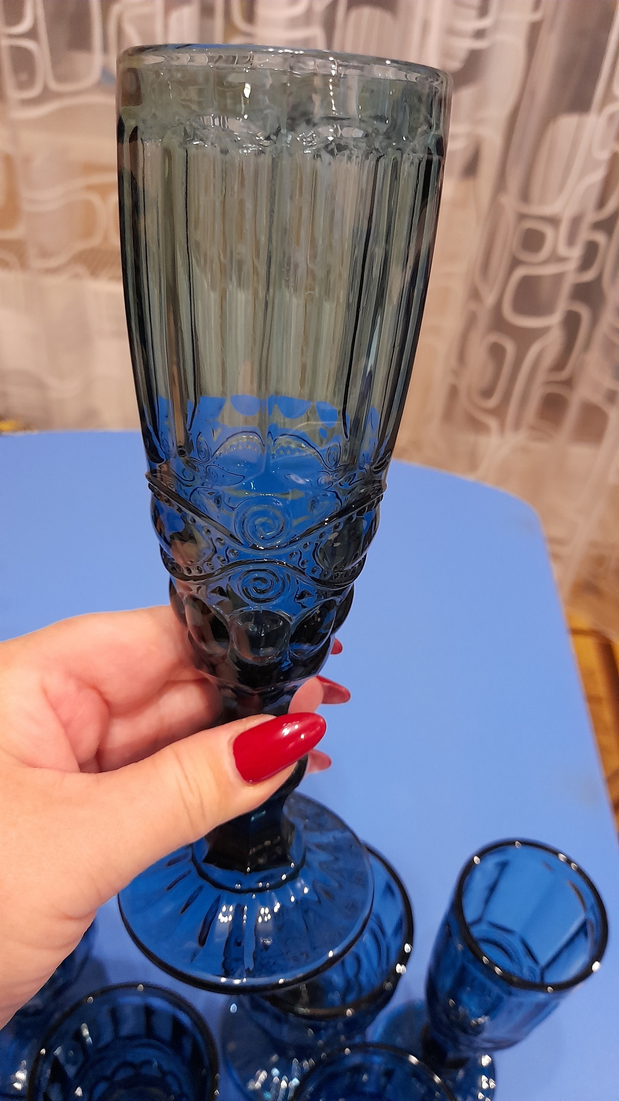 Фотография покупателя товара Бокал из стекла для шампанского «Ла-Манш», 160 мл, 7×20 см, цвет зелёный - Фото 10