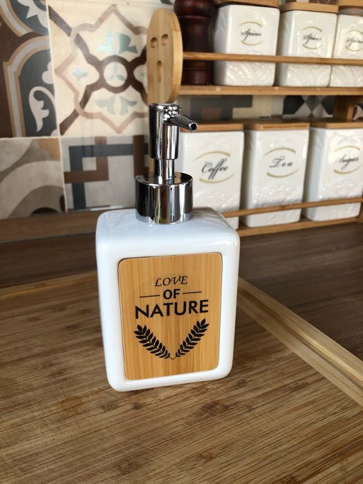 Фотография покупателя товара Дозатор для жидкого мыла SAVANNA «Природа», 350 мл, цвет белый - Фото 3