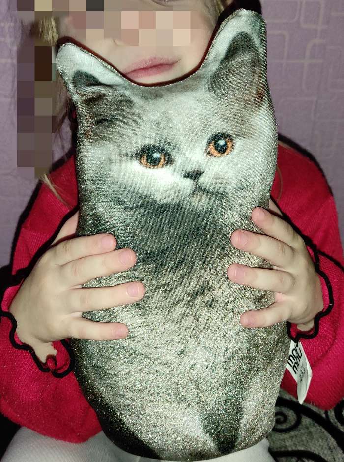 Фотография покупателя товара Игрушка-антистресс «Серый кот», 19х28 см - Фото 2