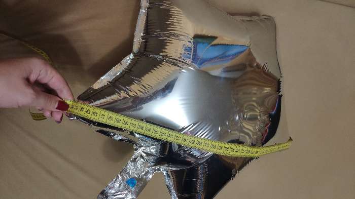 Фотография покупателя товара Шар фольгированный 18" "Звезда" с лентой из фольги, набор 2 шт., индивидуальная упаковка, цвет серебряный - Фото 1