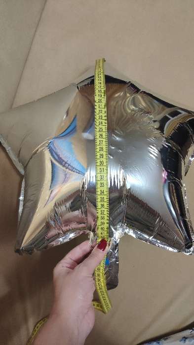 Фотография покупателя товара Шар фольгированный 18" "Звезда" с лентой из фольги, набор 2 шт., индивидуальная упаковка, цвет серебряный - Фото 3