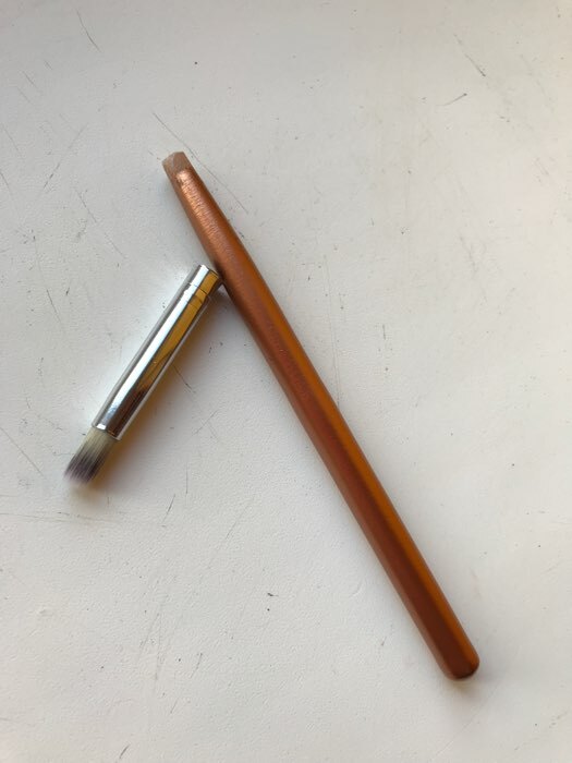 Фотография покупателя товара Кисть для дизайна ногтей «Омбре», 15,5 см, d - 6 × 9 мм, цвет коричневый - Фото 3