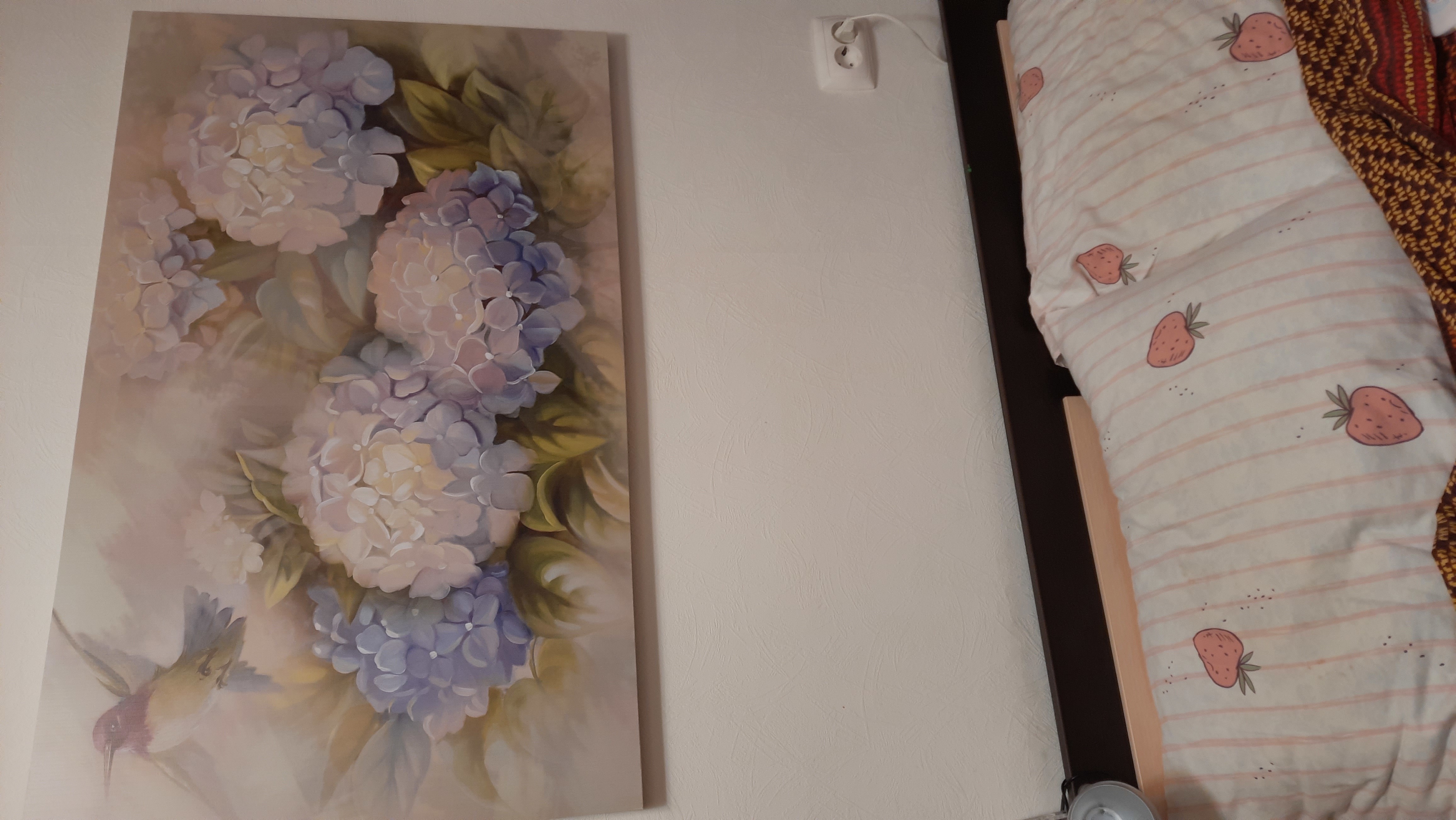 Фотография покупателя товара Картина на холсте "Цветы гортензии" 60*100 см