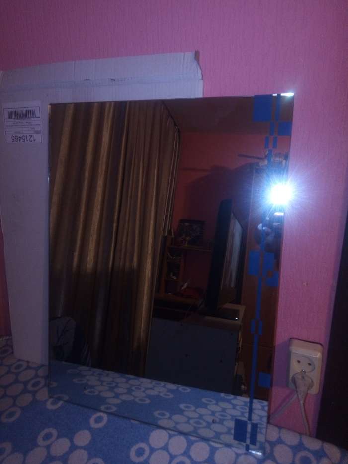 Фотография покупателя товара Зеркало в ванную комнату Ассоona, 60×45 см, A618, 1 полка - Фото 1