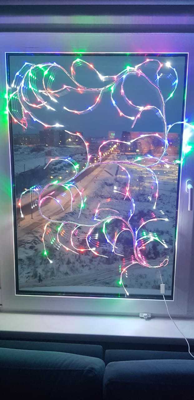 Фотография покупателя товара Светодиодная ветка 3 м, 160 LED, белая нить, 220 В, свечение мульти, мерцание белым - Фото 1