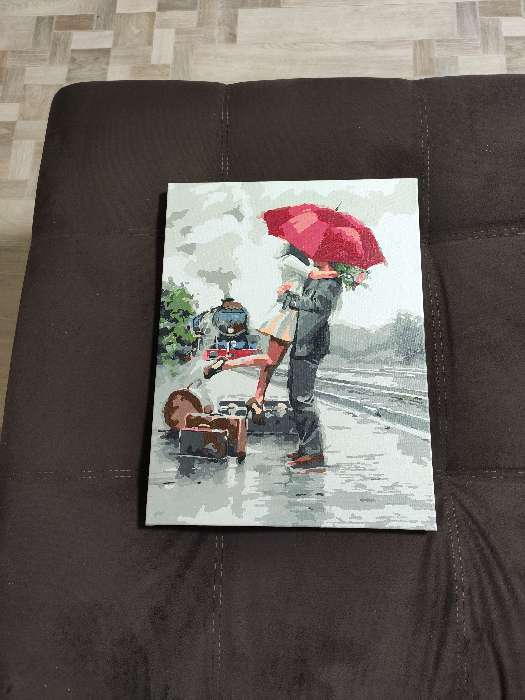 Фотография покупателя товара Роспись по холсту «Прощание» по номерам с красками по 3 мл+ кисти+инстр+крепёж, 30×40 см