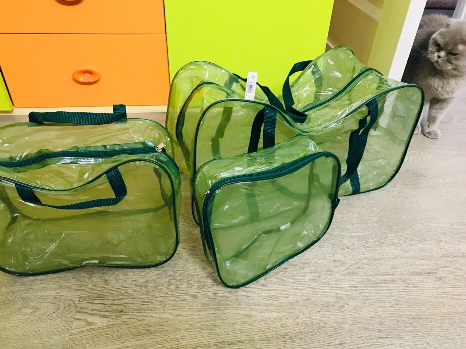Фотография покупателя товара Набор сумок в роддом, 3 шт., цветной ПВХ, цвет голубой - Фото 11