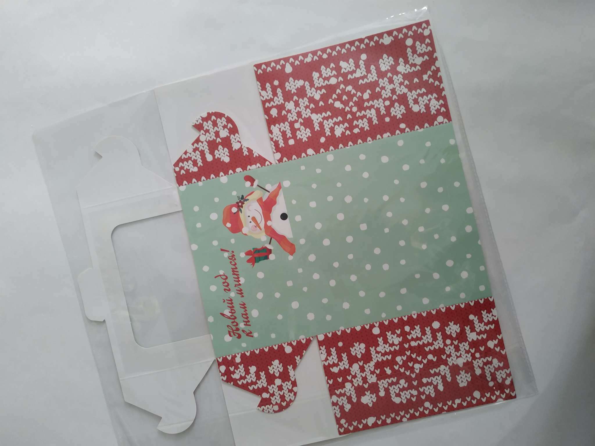 Фотография покупателя товара Коробка под бенто - торт с окном «Новогодняя почта», 14×14×8 см - Фото 6