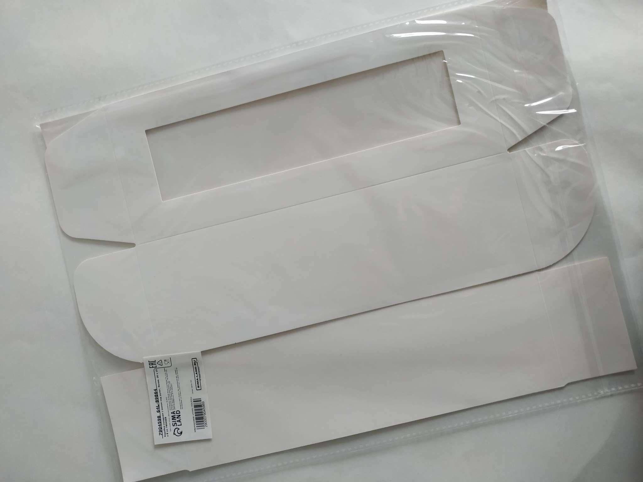 Фотография покупателя товара Коробка с окном под рулет, белая, 26×10×8 см, МИКС - Фото 2