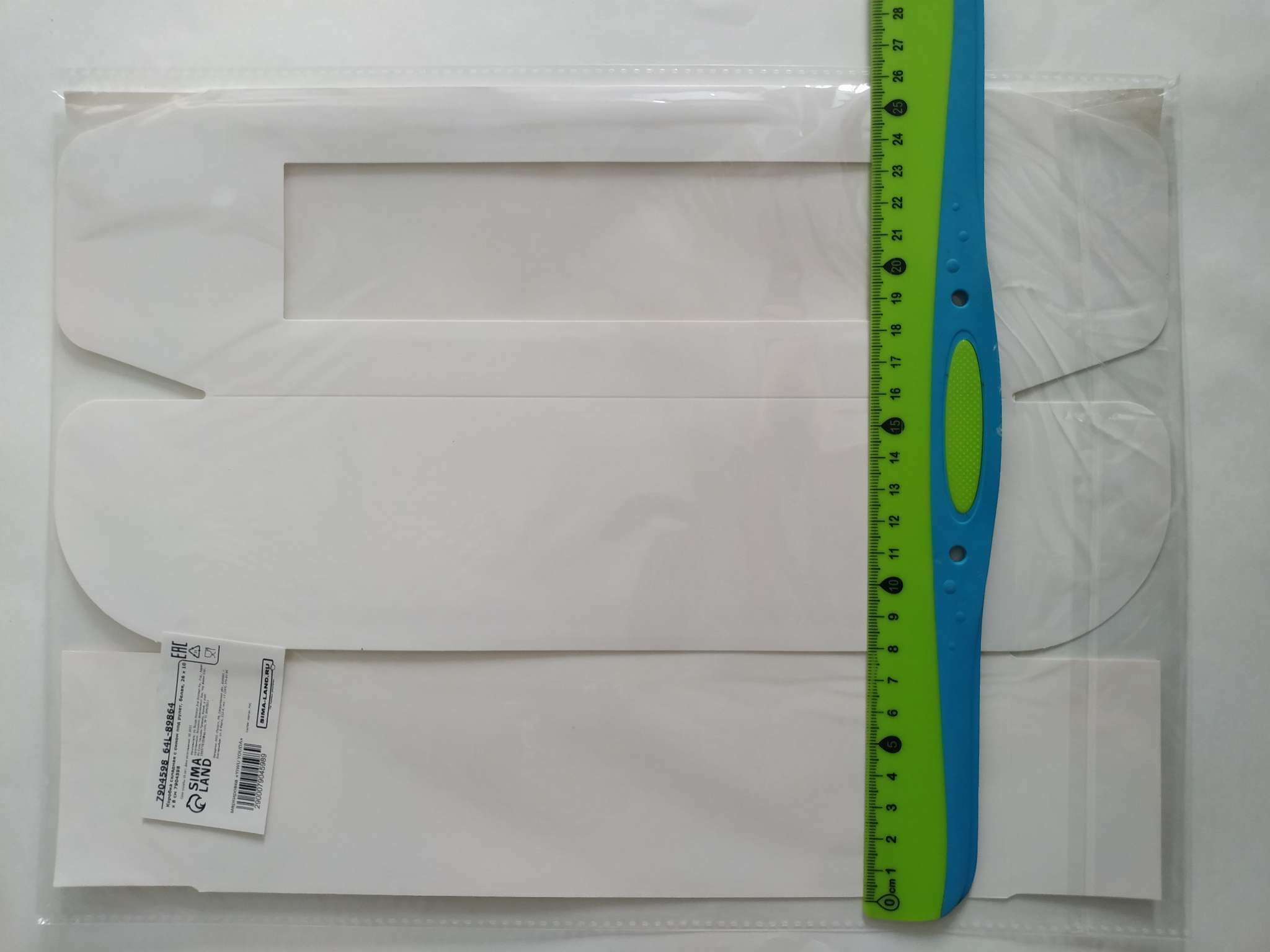 Фотография покупателя товара Коробка с окном под рулет, белая, 26×10×8 см, МИКС - Фото 3