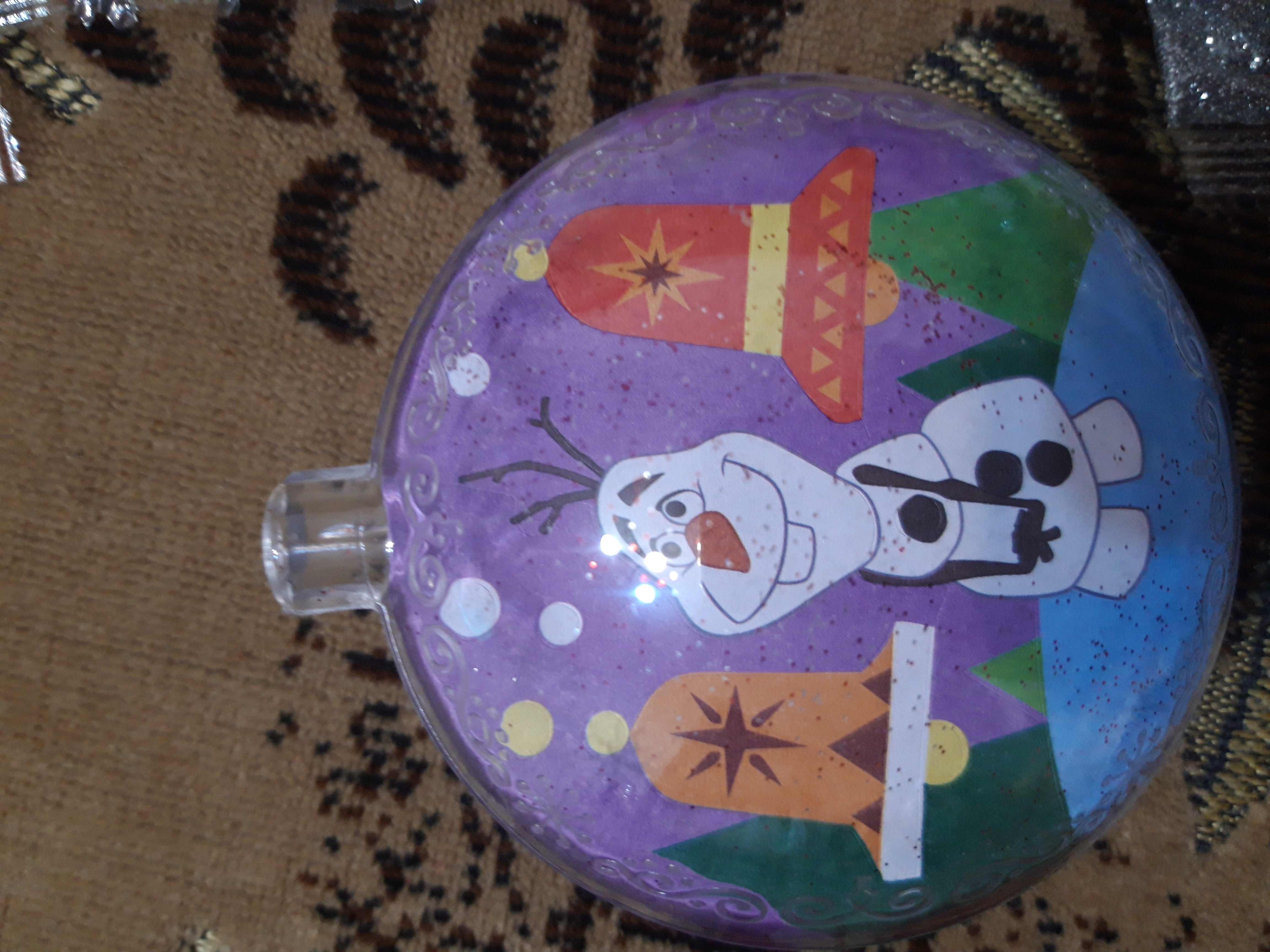 Фотография покупателя товара Новогодний ёлочный шар с фреской "Олаф", Холодное сердце - Фото 2