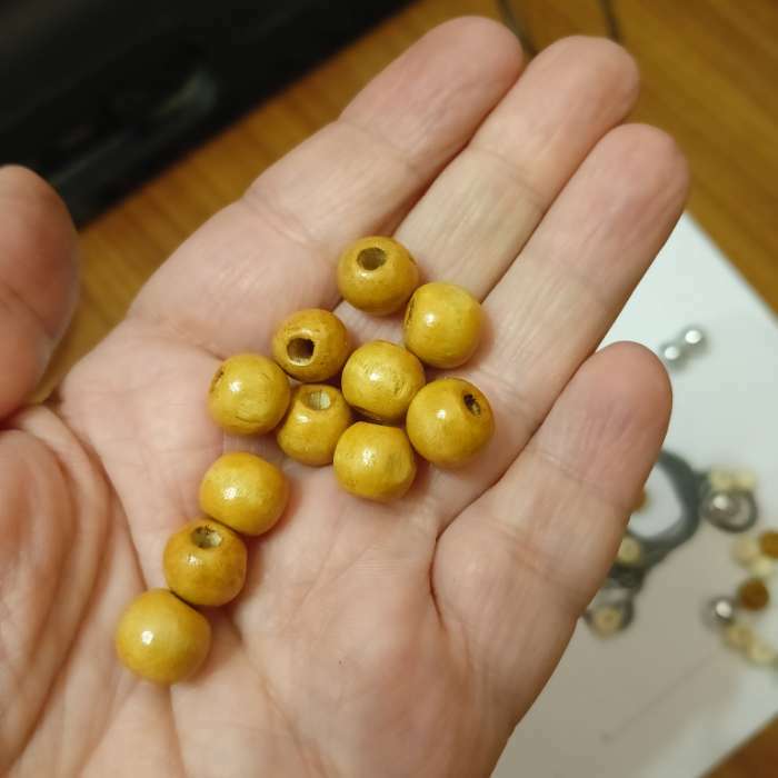 Фотография покупателя товара Бусины для творчества дерево "Натуральные" набор 30 гр 1х1 см - Фото 2