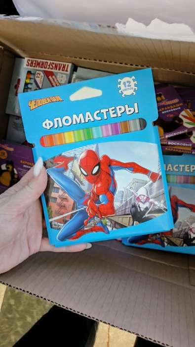 Фотография покупателя товара Фломастеры "Человек паук", 12 цветов, вентилируемый колпачок