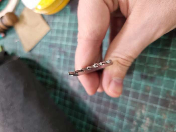 Фотография покупателя товара Набор строчных ромбовидных пробойников для кожи, шаг = 4 мм, 4 шт., цвет никель - Фото 1