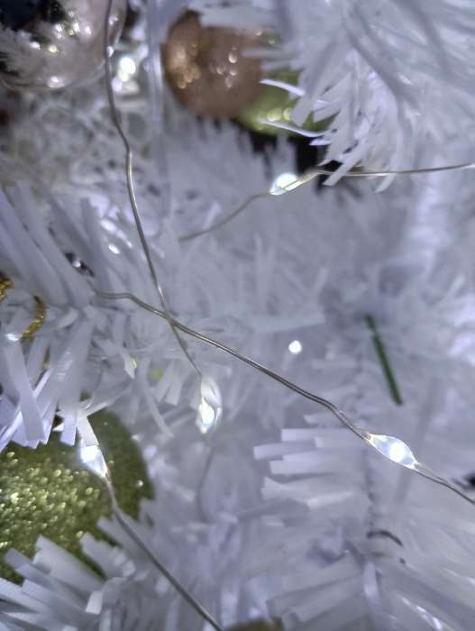 Фотография покупателя товара Гирлянда «Конский хвост» 10 нитей по 1 м, IP20, серебристая нить, 100 LED, свечение белое, 2 режима, AAх3 - Фото 2