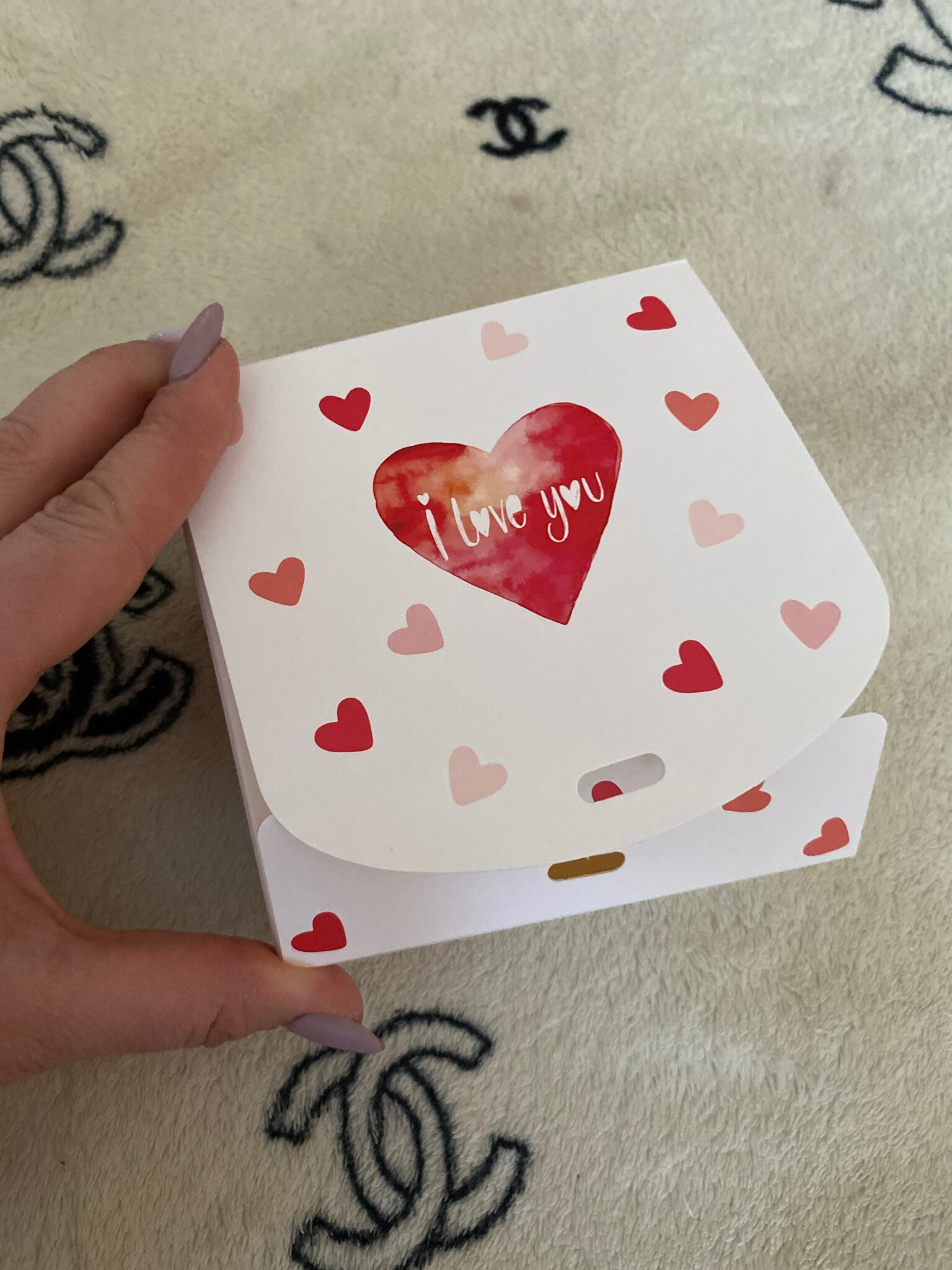 Фотография покупателя товара Подарочная коробка сборная с окном I LOVE YOU, 11.5×11.5×5 см - Фото 1