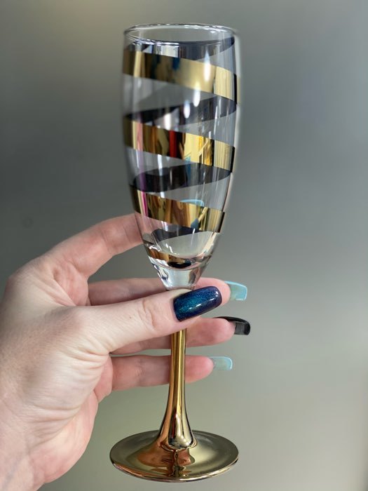 Фотография покупателя товара Набор бокалов для шампанского «Серпантин», 170 мл, 6 шт, цвет золотой - Фото 1