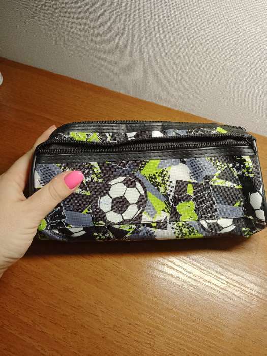 Фотография покупателя товара Пенал-тубус школьный Calligrata «Футбол», на молнии, 2 отделения, МИКС - Фото 1