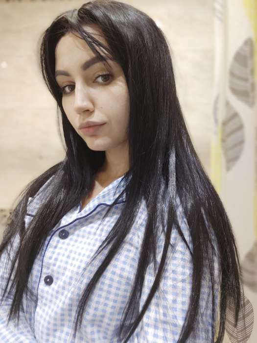 Фотография покупателя товара Локон накладной, прямой волос, на заколке, 50 см, 5 гр, цвет чёрный