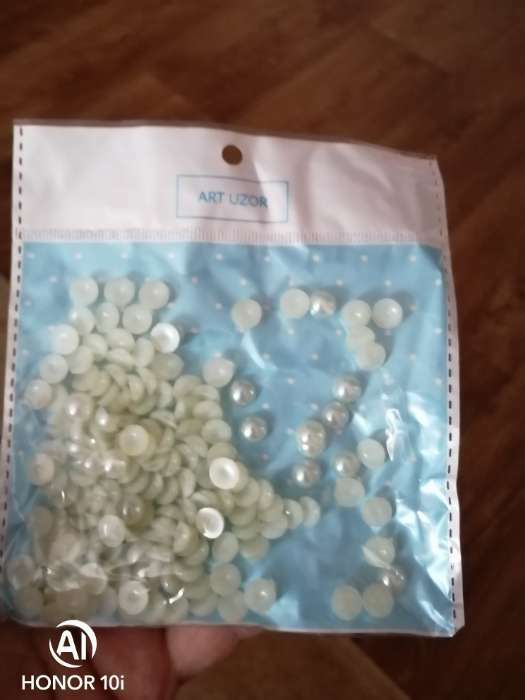 Фотография покупателя товара Набор для творчества половинка жемчужины, d=0.8 см, 20 г - Фото 3