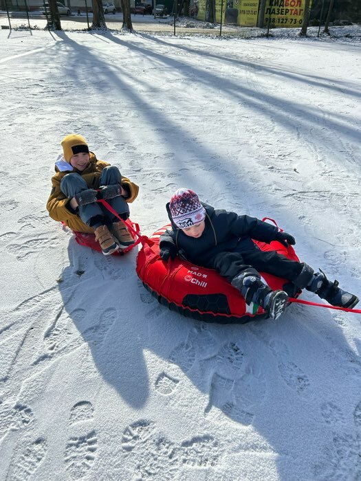 Фотография покупателя товара Тюбинг-ватрушка Winter Star «#1», диаметр чехла 107 см - Фото 2