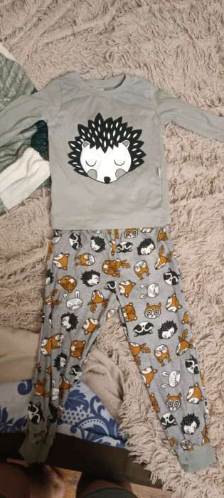 Фотография покупателя товара Пижама для мальчика (лонгслив/штанишки), цвет серый/ёжик, рост 98см - Фото 1