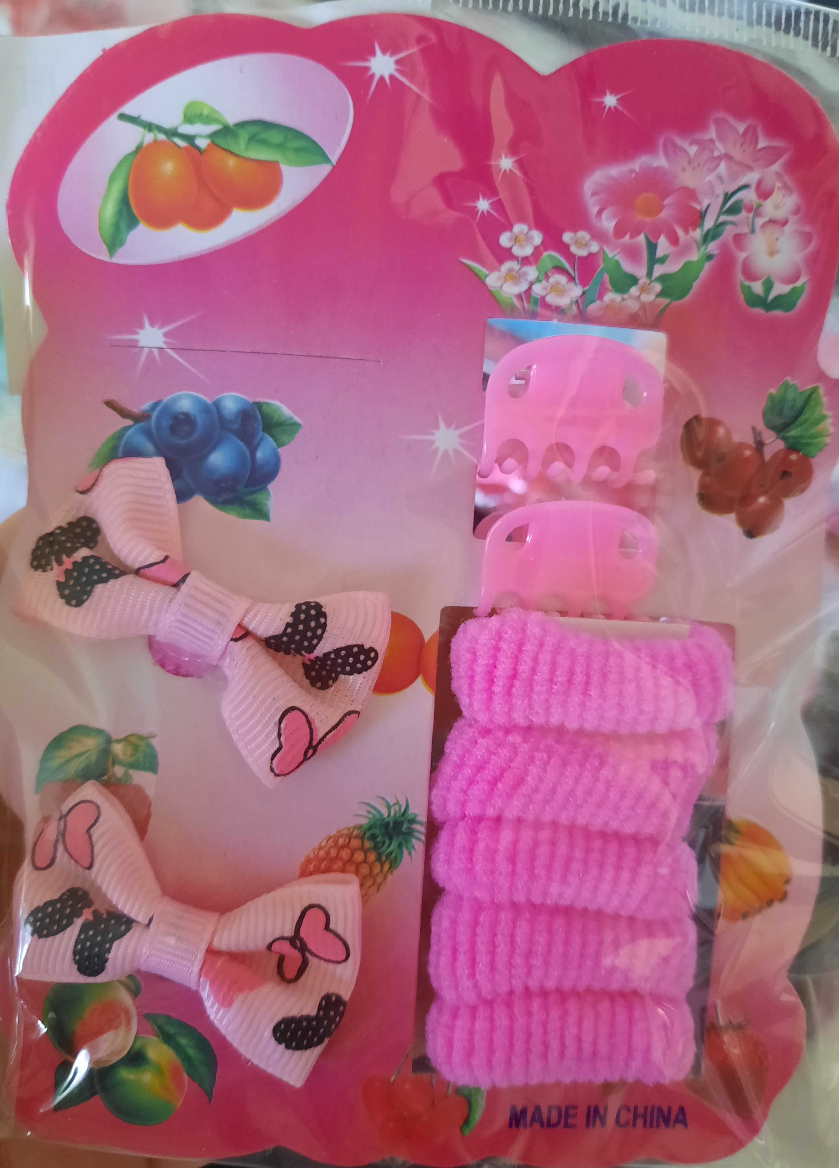 Фотография покупателя товара Набор для волос "Софи" (7 резинок, 2 краба) бантик с бантиками, розовый - Фото 1