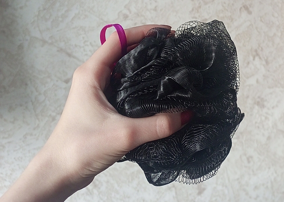 Фотография покупателя товара Мочалка - шар для тела CUPELLIA SPA, 50 гр, цвет чёрный