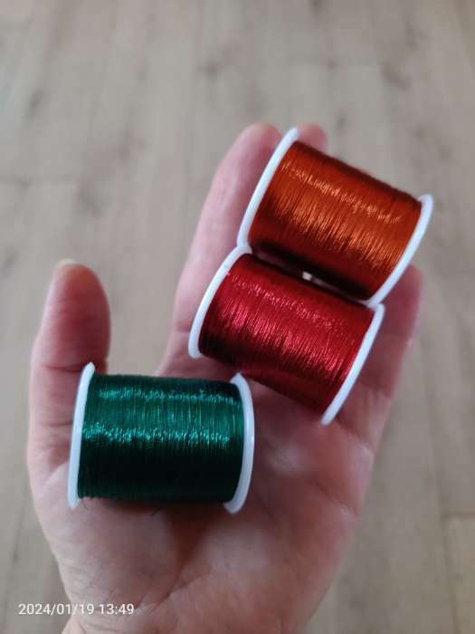 Фотография покупателя товара Набор ниток металлизированных, 12 шт, 91 ± 1 м, цвет разноцветный