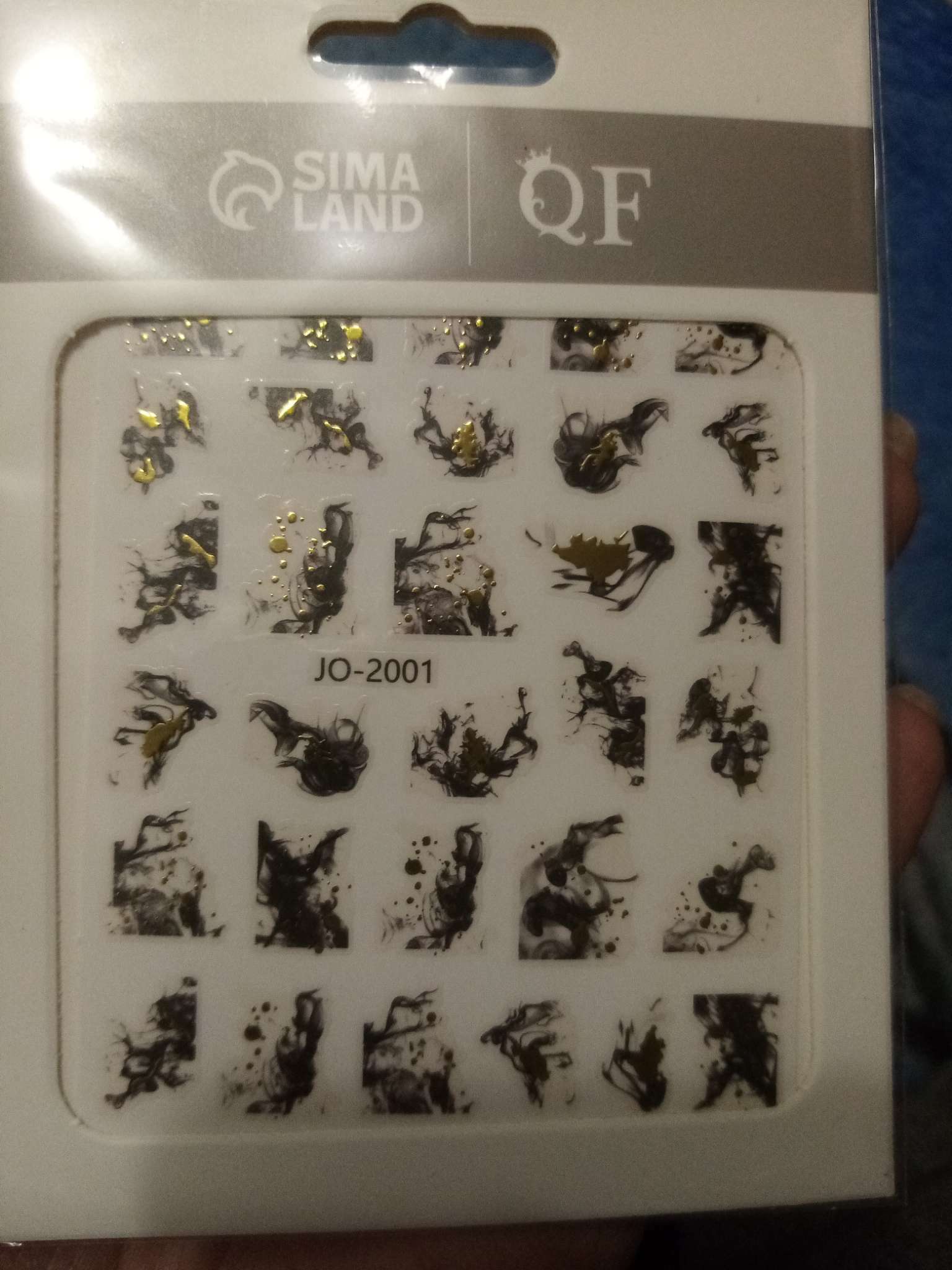 Фотография покупателя товара Наклейки для ногтей «Феерия», фольгированные, цвет чёрный, золотистый - Фото 1