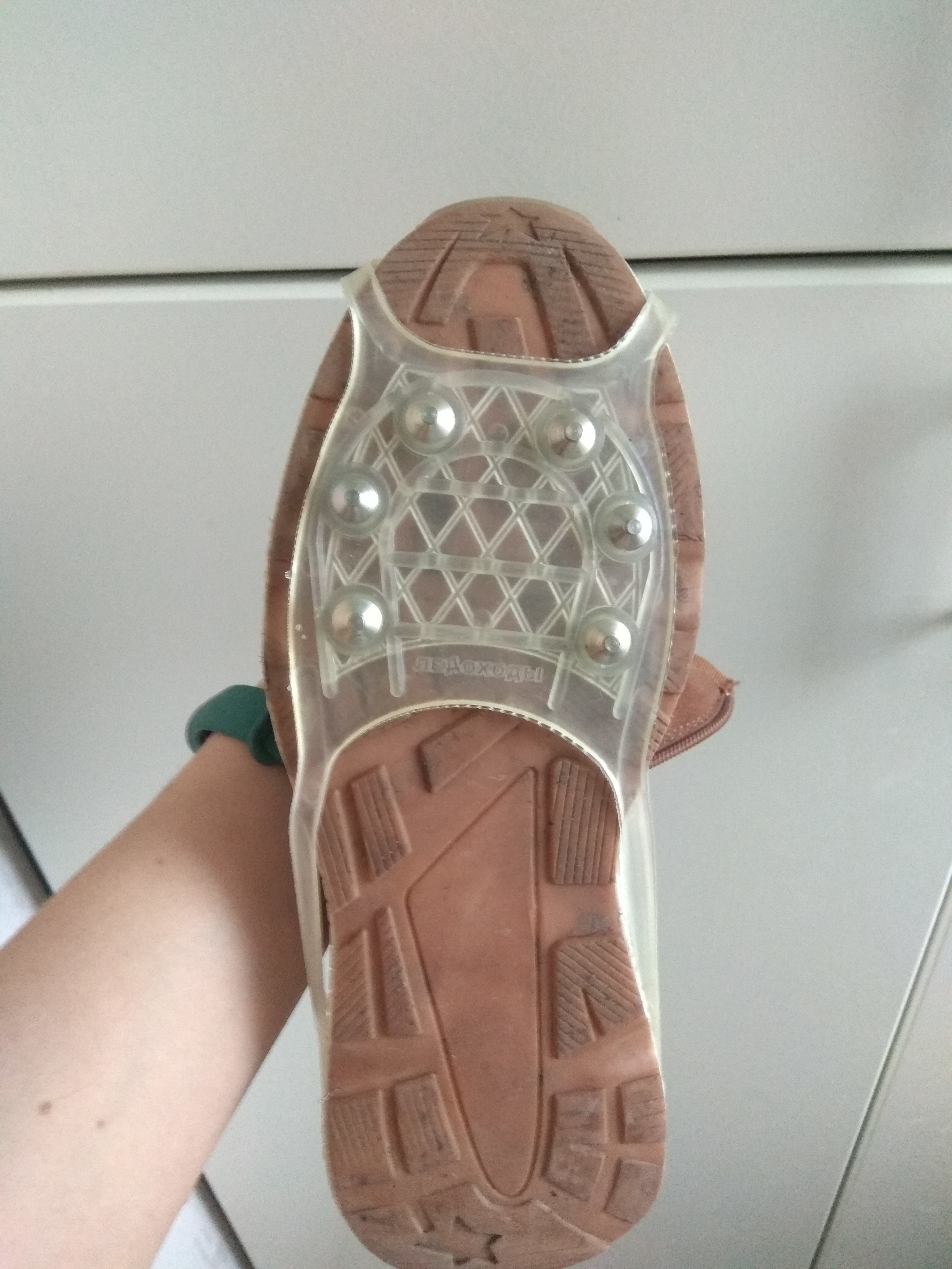 Фотография покупателя товара Ледоходы Стандарт 6+6 шипов для светлой обуви, серые, для 36 - 45 размера - Фото 3