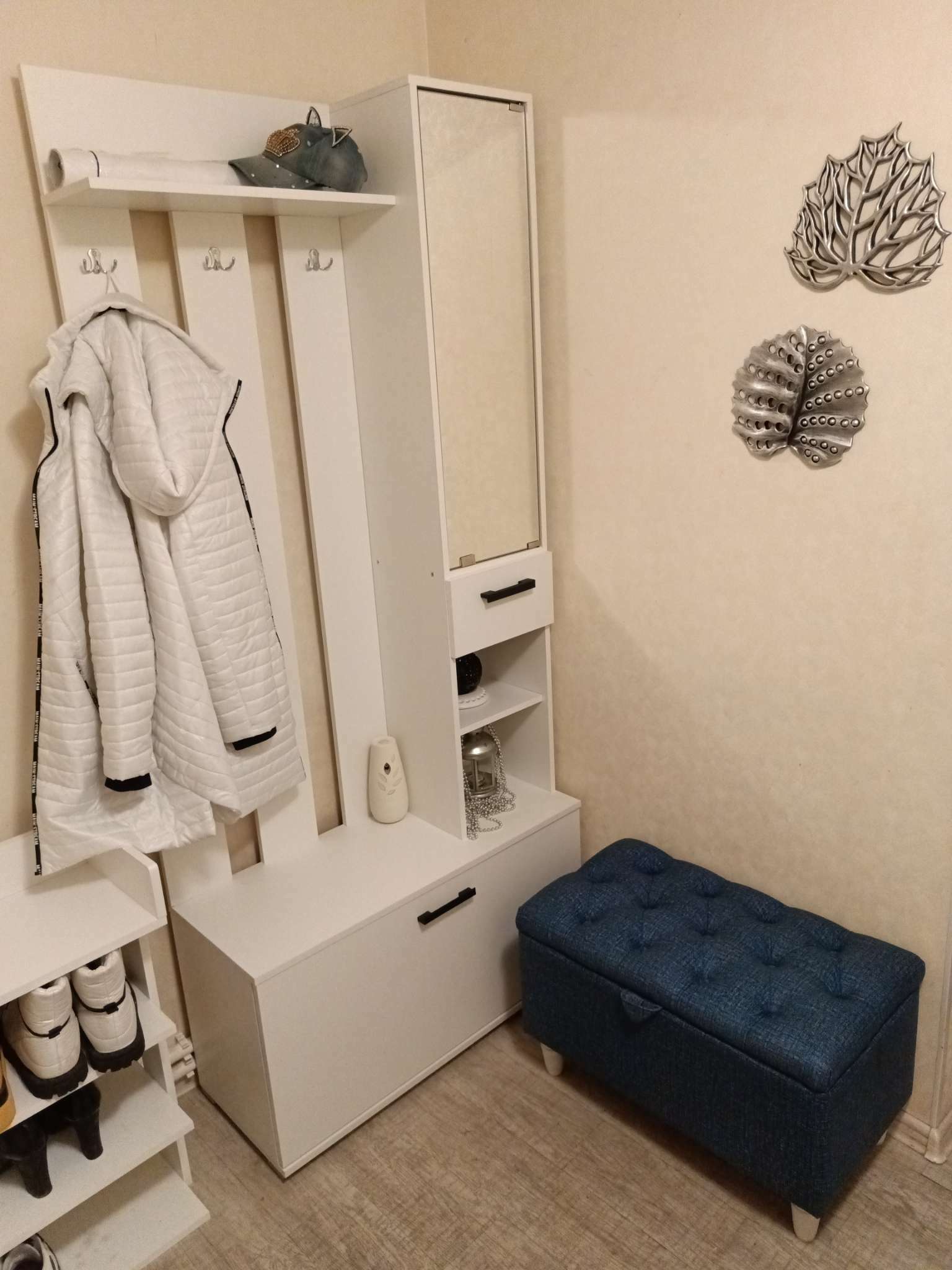 Фотография покупателя товара Прихожая «Ника», с зеркалом, 910×354×2035 мм, цвет белая гладкая - Фото 13