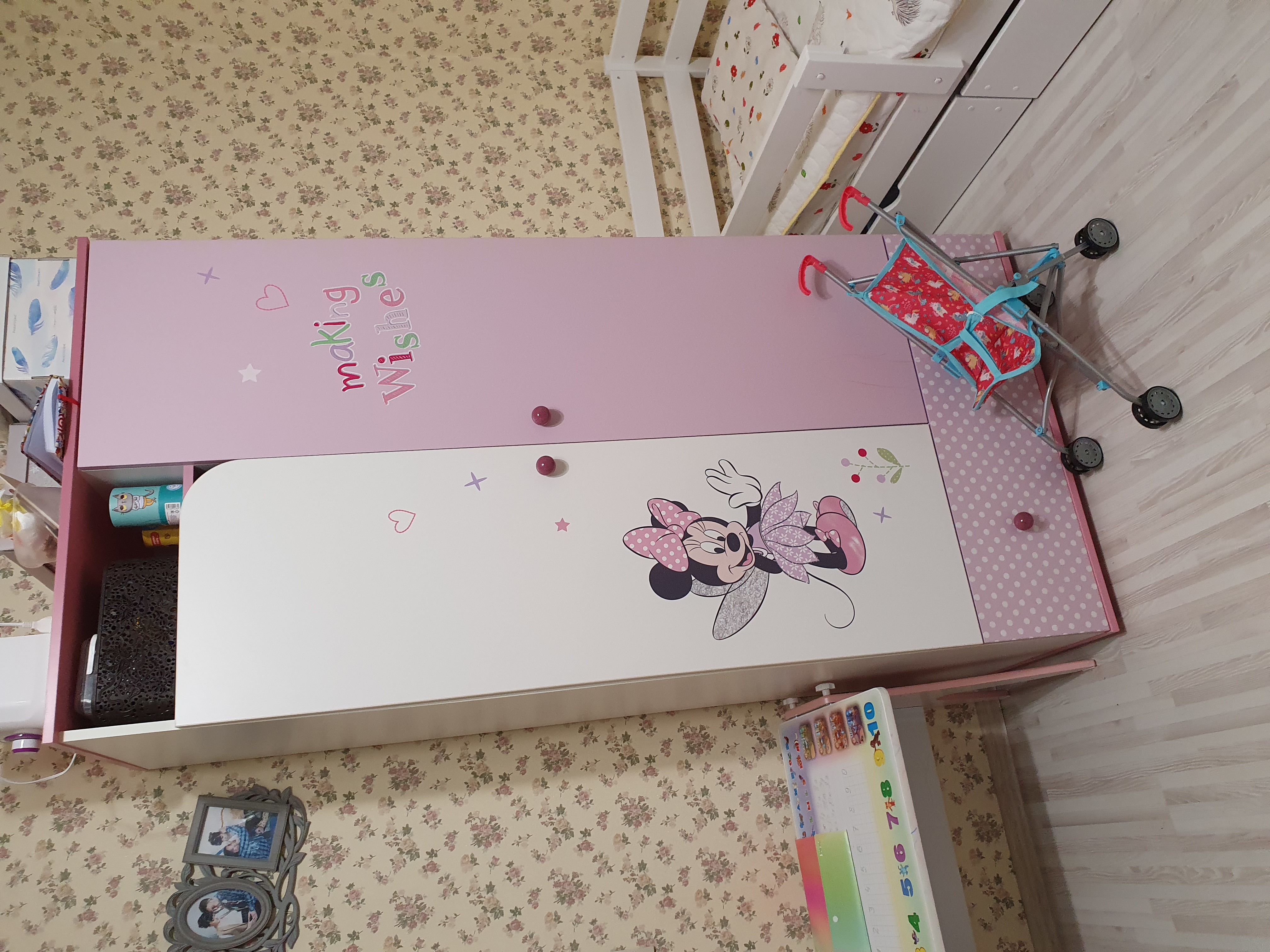 Фотография покупателя товара Шкаф двухсекционный Polini kids Disney baby «Минни Маус»-Фея», цвет белый-розовый - Фото 4