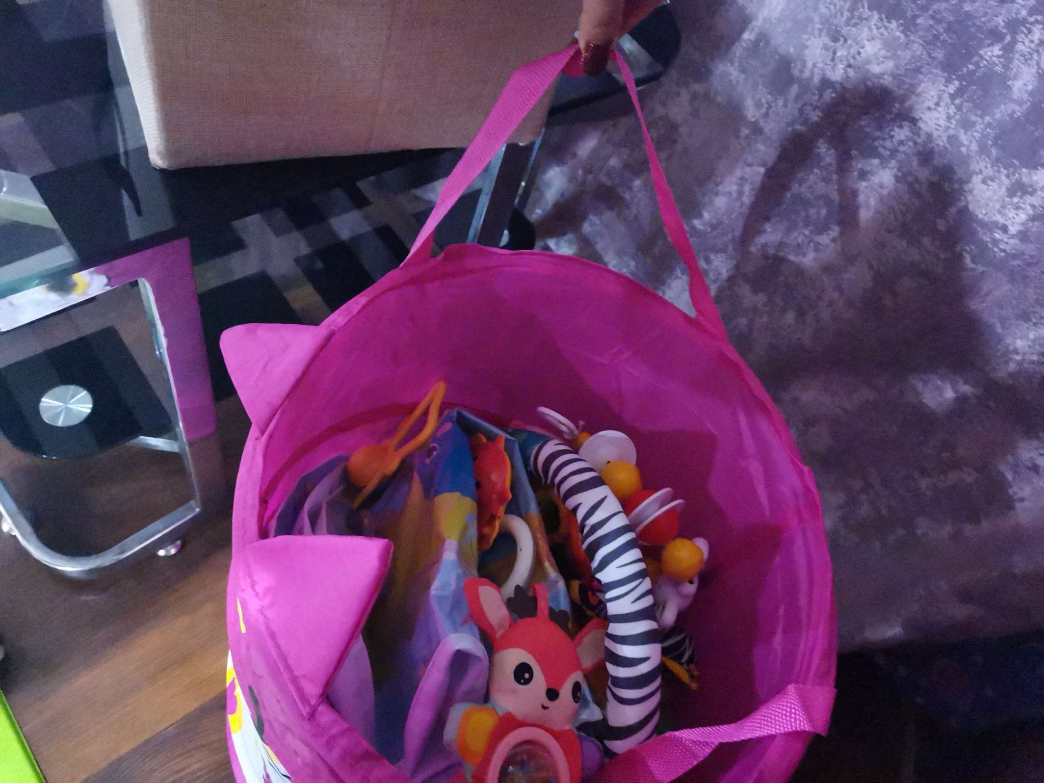 Фотография покупателя товара Корзина для хранения игрушек «Кошечка», с ручками, 45 х 35 х 35 см - Фото 1